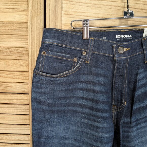 Sonoma Dark Blue Denim Shorts 11 In. Inseam Size 32 NWT - Picture 2 of 12